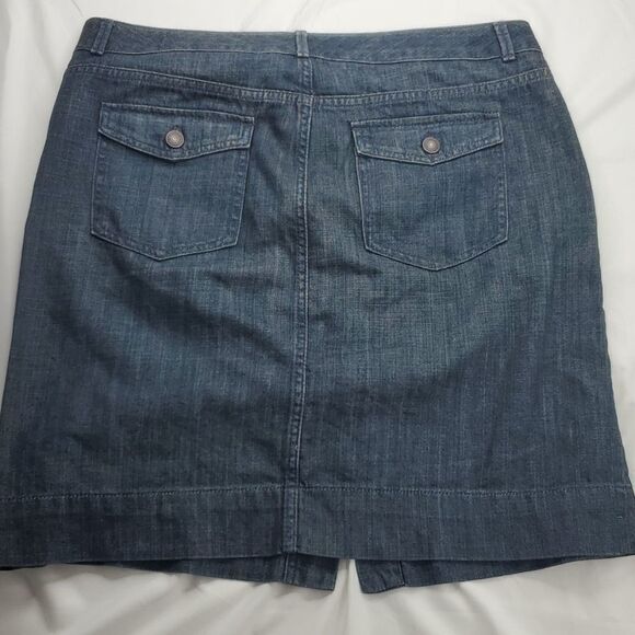 12 GAP JEANS DENIM BUTTON FLY FRONT JEAN SKIRT - Picture 3 of 10